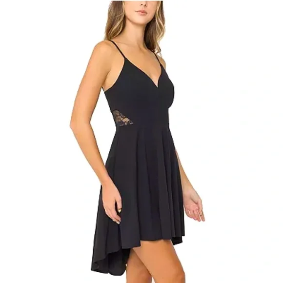 B. Smart-Juniors Sleeveless High-Low Fit & Flare Dress, 7 , Black
